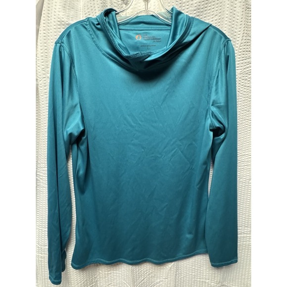 The American Outdoorsman for Women Tops - The American Outdoorsman for Women Teal Hooded Pullover w/ponytail thumb holes L